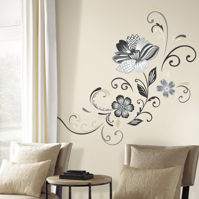 Ebern Designs 22 Piece Flower Scroll Wall Decal & Reviews Wayfair